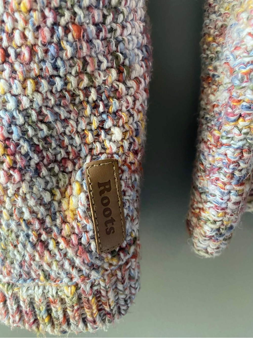 Roots Canada Multicolor Knit Sweater Women’s Large Cozy Cotton Blend Crewneck - Picture 5 of 6